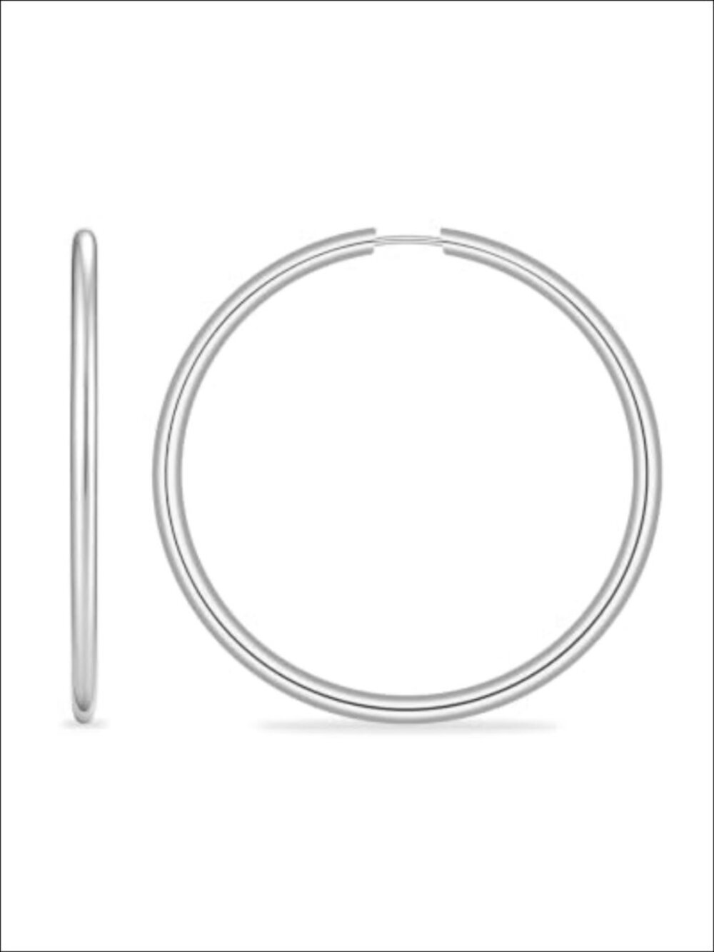 G23 Titanium Hoop Earrings Hypoallergenic 18G 40mm Large Hoops for Women